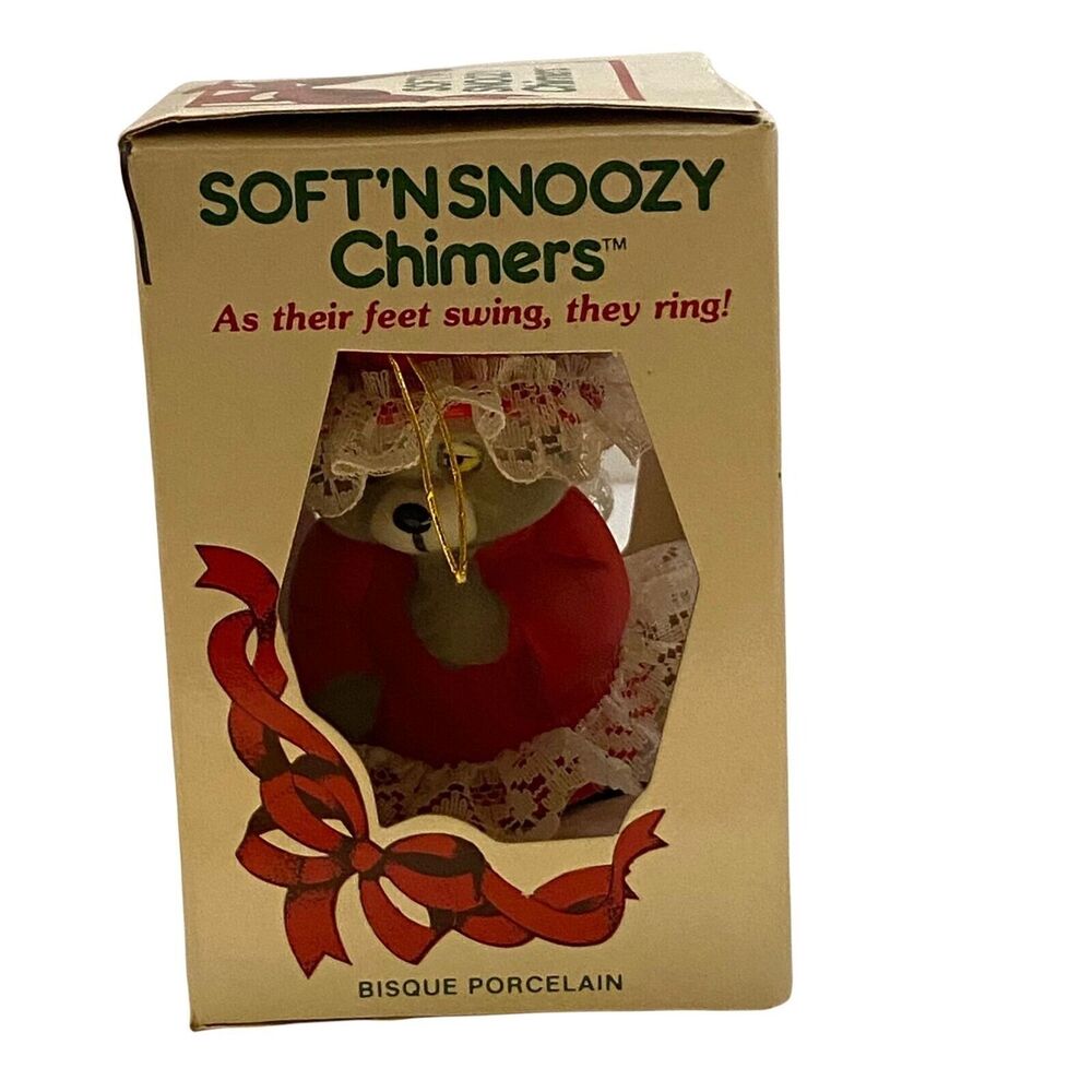 #3942 Jasco Soft N Snoozy Chimers  handcrafted mouse bell Christmas ornament NWB